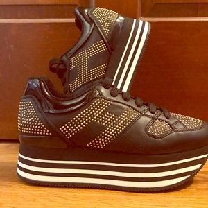 Hogan contrast panel platform sneakers